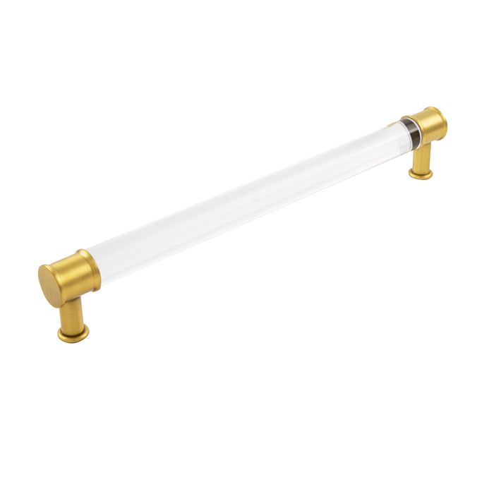 Hickory Hardware P3711-CABGB Midway Collection Pull 12 Inch (305mm) Center to Center Crysacrylic with Brushed Golden Brass Finish
