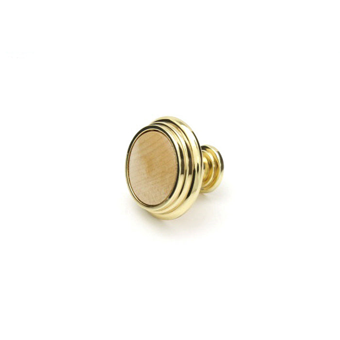 Hickory Hardware P415-NM Woodgrain Collection Knob 1-5/16 Inch (33mm) Diameter Polished Brass & Natural Maple Finish