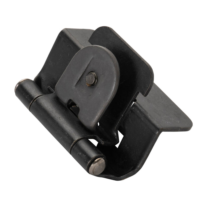 Hickory Hardware P5310-BI Hinge Double Demountable 1/2 Inch (13mm) Overlay Black Iron Finish (2 Pack)