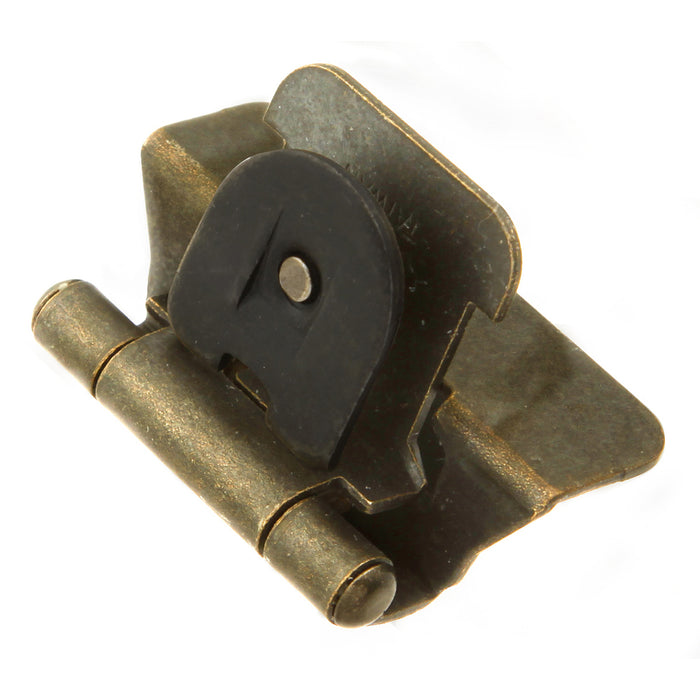 Hickory Hardware P5311-AB Hinge Double Demountable 1/4 Inch (6mm) Overlay Antique Brass Finish (2 Pack)