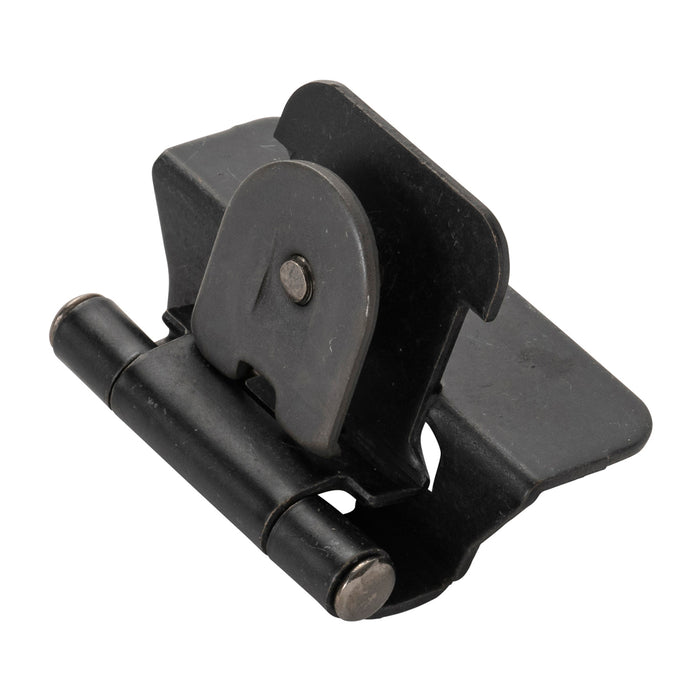 Hickory Hardware P5311-BI Hinge Double Demountable 1/4 Inch (6mm) Overlay Black Iron Finish (2 Pack)