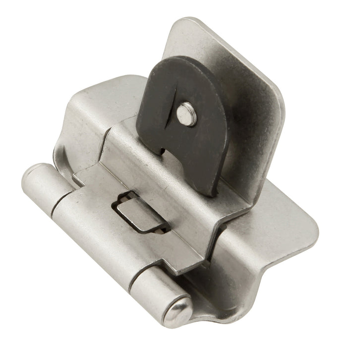 Hickory Hardware P5312-SN Hinge Double Demountable 3/8 Inch (10mm) Inset 1/4 Inch (6mm) Overlay Satin Nickel Finish (2 Pack)