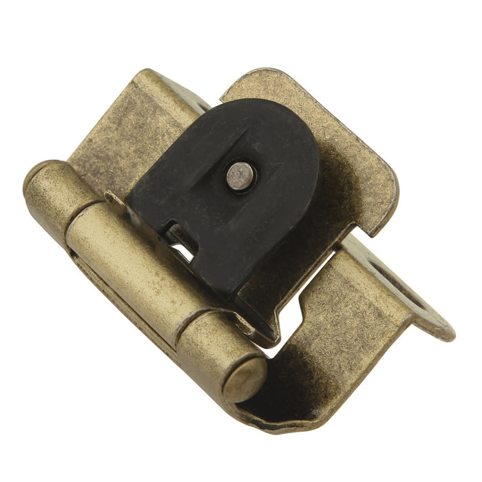 Hickory Hardware P5313-AB Hinge Single Demountable 1/2 Inch (13mm) Overlay Antique Brass Finish (2 Pack)