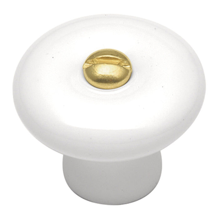 Hickory Hardware P7-W Tranquility Collection Knob 1-1/4 Inch (32mm) Diameter White Finish