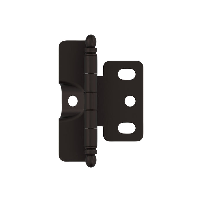 Amerock PK3175TBORB 3/4 inch (19mm) Door Thickness Full Inset Full Wrap Ball Tip Oil-Rubbed Bronze Cabinet Hinge - Single Hinge