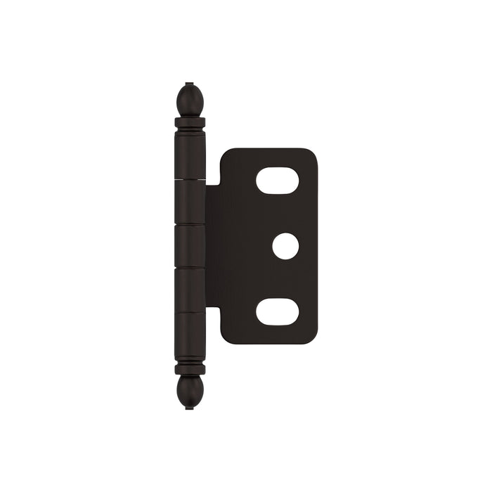 Amerock PK3180TBORB 3/4 inch (19mm) Door Thickness Full Inset Partial Wrap Ball Tip Oil-Rubbed Bronze Cabinet Hinge - Single Hinge