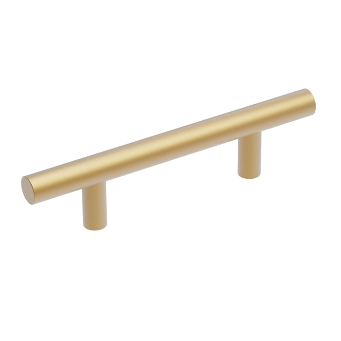 Hickory Hardware R077744BBX-10G Round Bar Pull Collection Bar Pull 3 Inch (76mm) Center to Center Brushed Brass Finish (10 Pack)