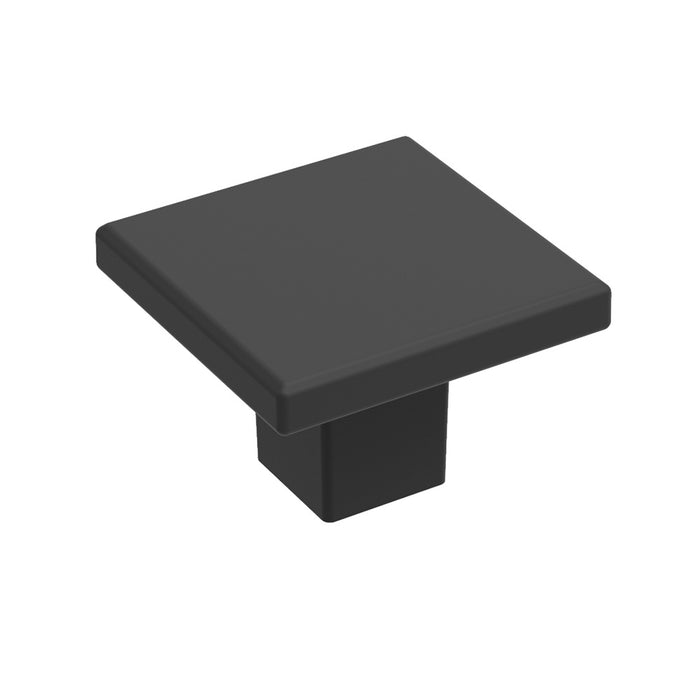 Hickory Hardware R077756MBX-10G Tempo Collection Knob 1-3/16 Inch (30mm) Square Matte Black Finish (10 Pack)