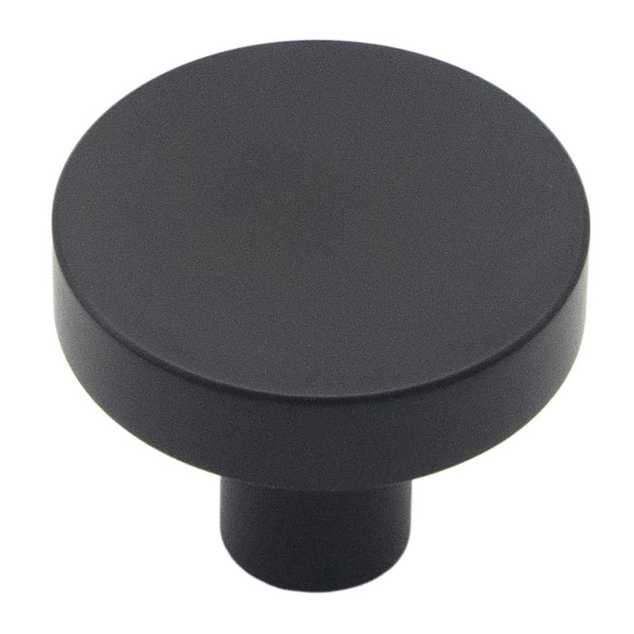 Hickory Hardware R080339MBX-10G Crew Collection Knob 1-1/8 Inch (29mm) Diameter Matte Black Finish (10 Pack)