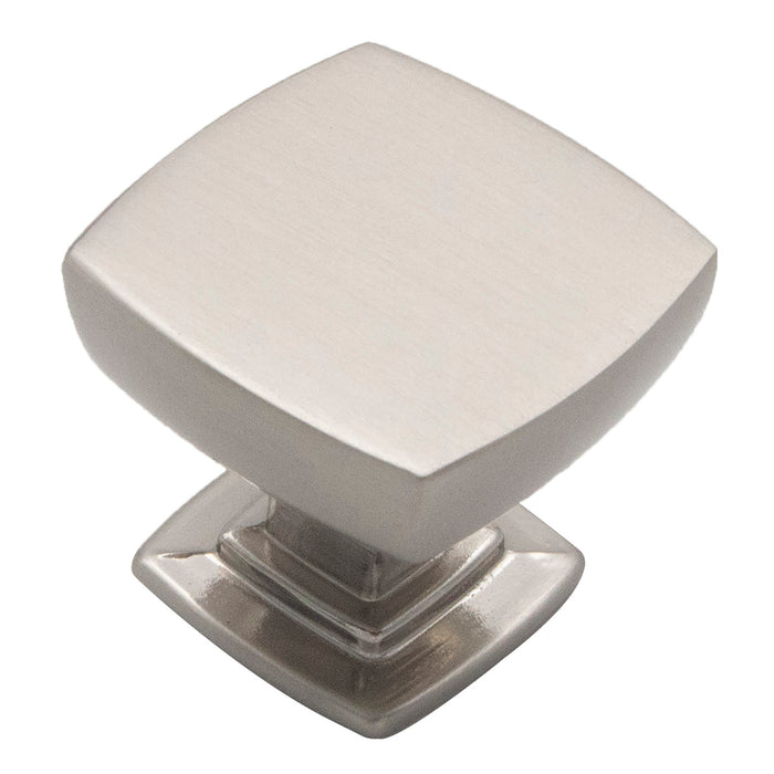 Hickory Hardware R080556SNX Plaza Collection Knob 1-1/8 Inch (29mm) Square Satin Nickel Finish