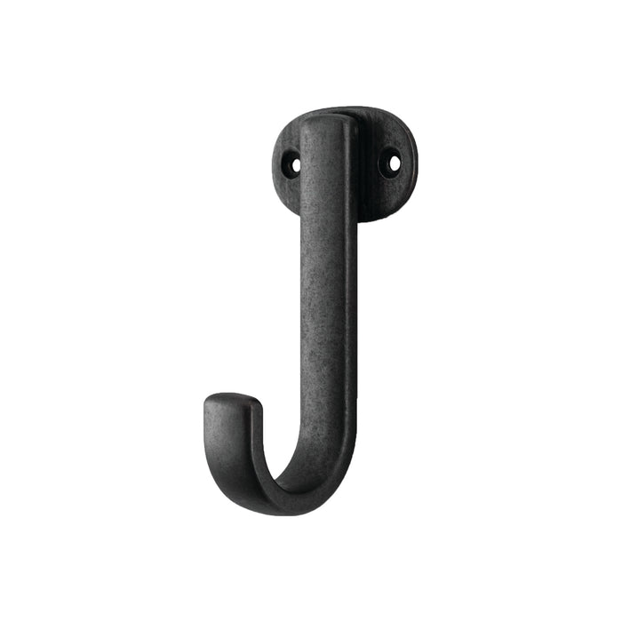 Hickory Hardware S077189-BI Euro-Contemporary Collection Single Prong Hook 4-3/4 Inch (121mm) Long Black Iron Finish
