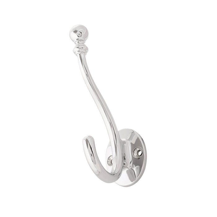 Hickory Hardware S077194-CH Cottage Collection Coat & Hat Hook 5-1/4 Inch (133mm) Long Chrome Finish