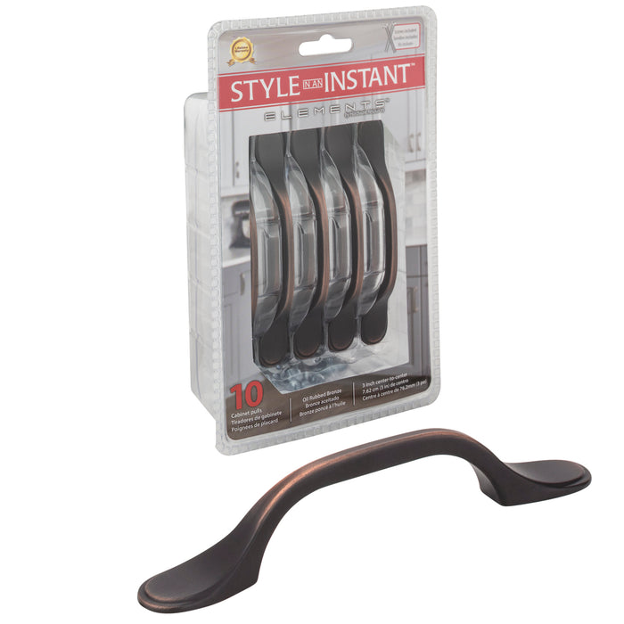 Elements 254-3DBAC-R Retail Pack Hardware Retail Pack Hardware 3" (76mm) Center-to-Center Bar Pull Brushed Oil Rubbed Bronze