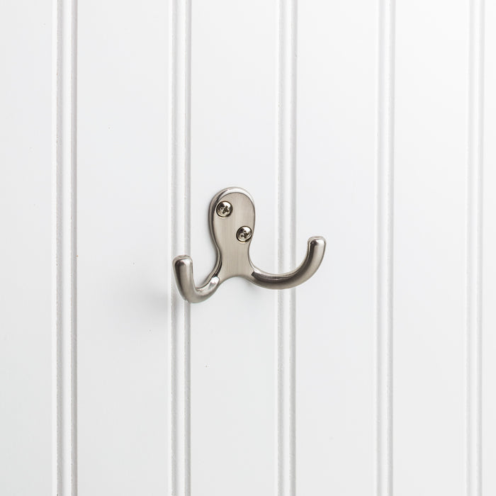Elements YD15-187SN Wall Double Hook Satin Nickel