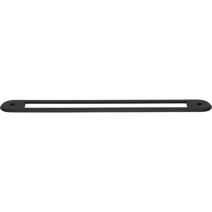 Top Knobs TK3359BLK Brockwell 18" Center to Center Pull Backplate Flat Black - KnobDepot