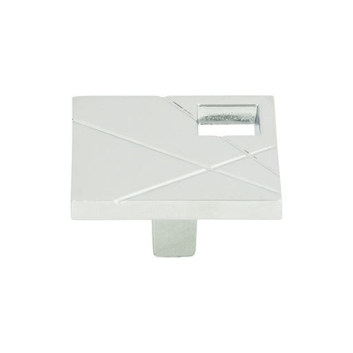 Atlas Homewares 251R-CH Modernist Right 1 1/2in (38mm) Length Square Knob Polished Chrome - KnobDepot
