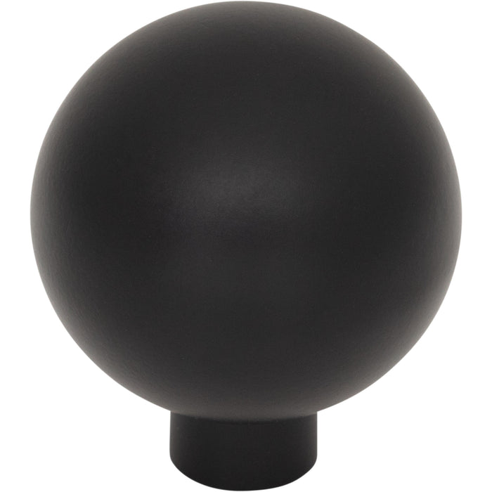 Top Knobs TK3341BLK Brockwell 1 1/4" Diameter Round Knob Flat Black - KnobDepot