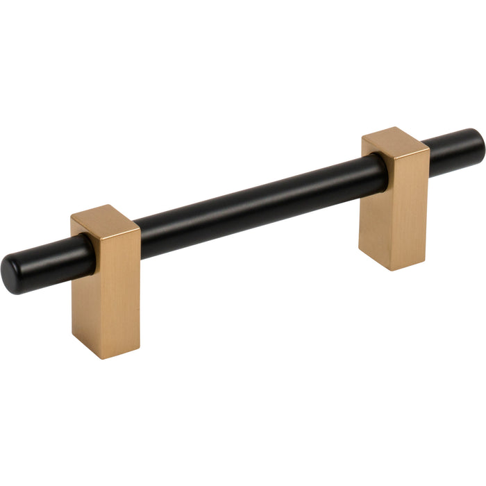 Jeffrey Alexander 478-96MBSBZ Larkin 2 96 mm Center-to-Center Bar Pull Matte Black w/Satin Bronze