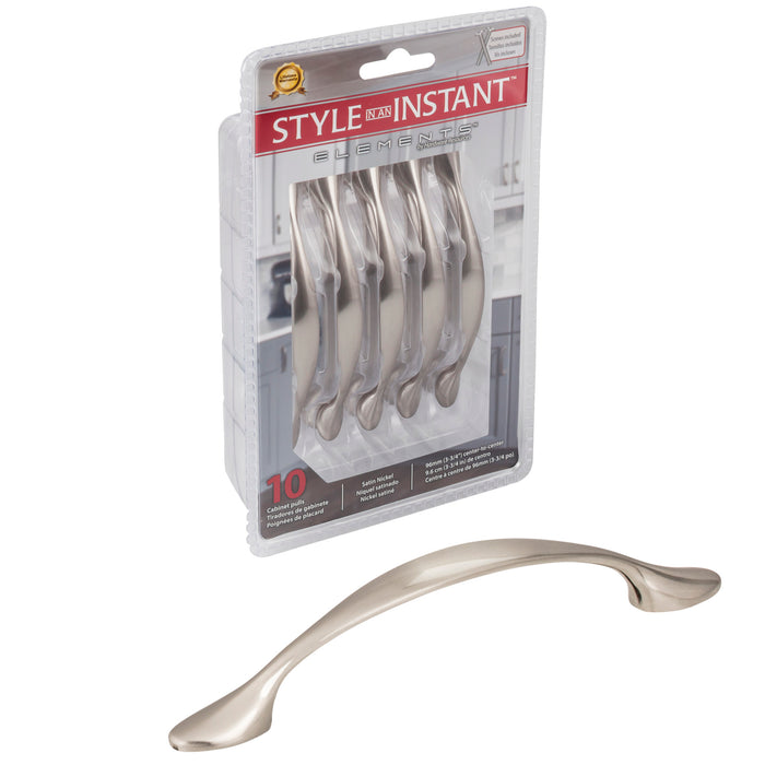 Elements 80814-SN-R Retail Pack Hardware Retail Pack Hardware (96mm) Center-to-Center Bar Pull Satin Nickel