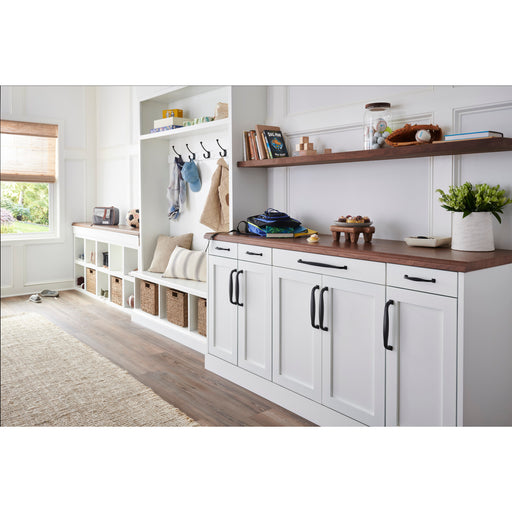 Top Knobs TK727BLK Contour 8" Center to Center Appliance Pull Flat Black - KnobDepot