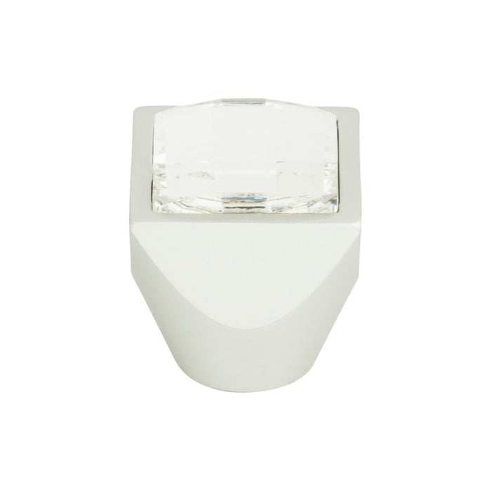 Atlas Homewares 3196-MC Crystal 1in Length Square Knob Matte Chrome