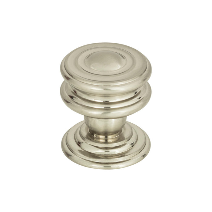 Atlas Homewares 376-BRN Campaign 1-1/4in Diameter Round Knob Brushed Nickel