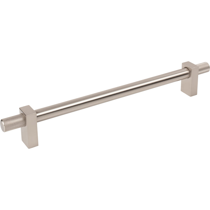 Jeffrey Alexander 698-12SN Larkin 4 Knurled Ends 12" Center-to-Center Appliance Pull Satin Nickel