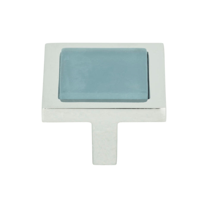 Atlas Homewares 230-BLU-CH Spa 1 3/8in Length Square Knob Polished Chrome