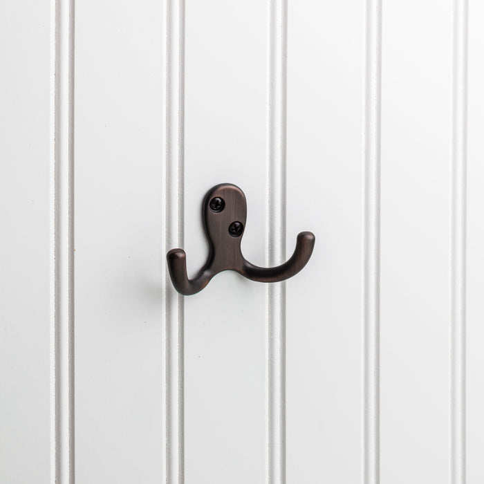 Elements YD15-187DBAC Wall Double Hook Brushed Oil Rubbed Bronze