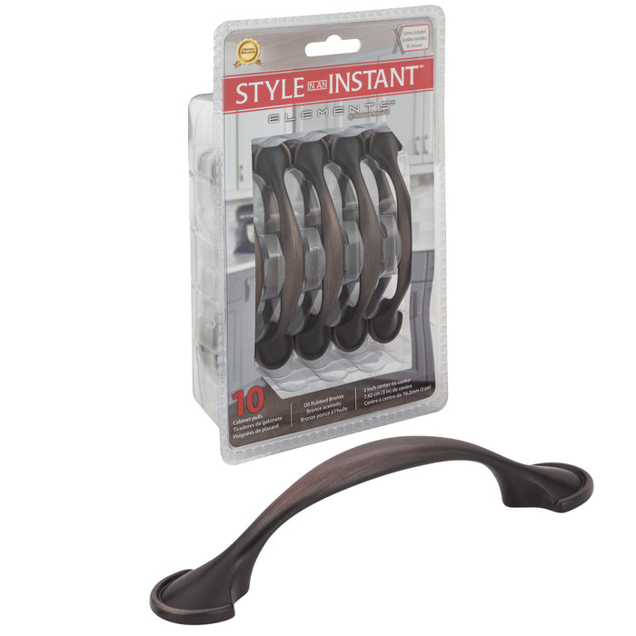Elements 647-3DBAC-R Retail Pack Hardware Retail Pack Hardware 3" (76mm) Center-to-Center Bar Pull Brushed Oil Rubbed Bronze