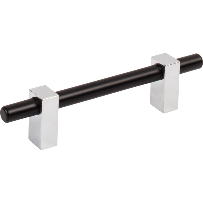 Jeffrey Alexander 478-96MBPC Larkin 2 96 mm Center-to-Center Bar Pull Matte Black w/Polished Chrome