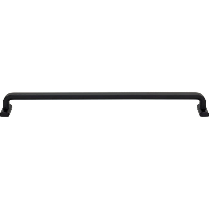 Top Knobs TK3167BLK Harrison 12" Center to Center Bar Pull Flat Black - KnobDepot