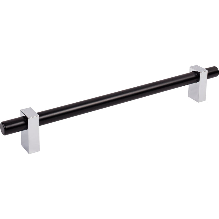 Jeffrey Alexander 478-12MBPC Larkin 2 12" Center-to-Center Appliance Pull Matte Black w/Polished Chrome