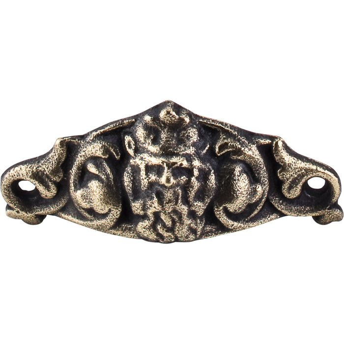 Top Knobs M258 Chateau Neptune 3 11/16in (94mm) Center to Center Cup/Bin Pull Dark Antique Brass - KnobDepot