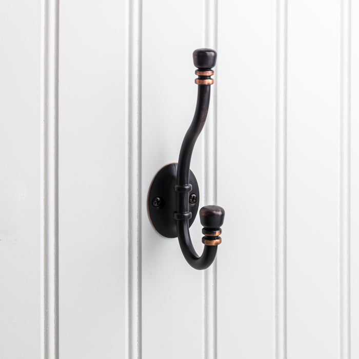 Elements YD50-518DBAC Wall Double Hook Brushed Oil Rubbed Bronze
