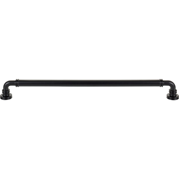 Top Knobs TK3146BLK Cranford 12" Center to Center Bar Pull Flat Black - KnobDepot