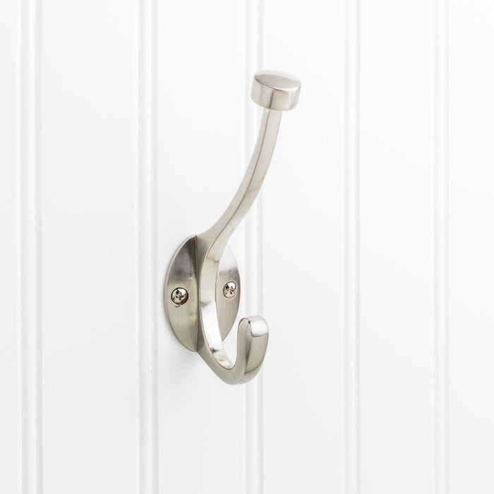 Elements YD60-550SN Wall Double Hook Satin Nickel