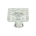 Atlas Homewares 3234-CH Dream Glass Quatrefoil Glass 1 1/2in (38mm) Length Square Knob Polished Chrome - KnobDepot