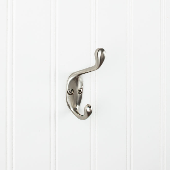 Elements YD40-337SN Wall Double Hook Satin Nickel