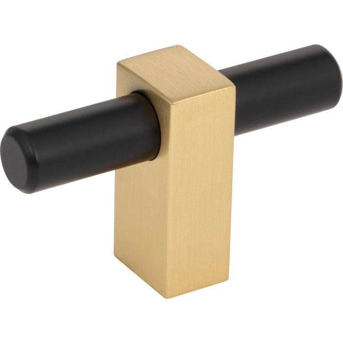 Jeffrey Alexander 478T-MBBG Larkin 2 2-3/8" Length Bar Knob Matte Black w/Brushed Gold