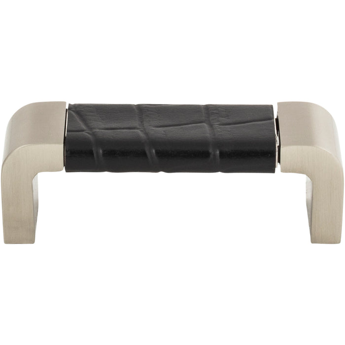 Atlas Homewares 3150-BN-CRC Paradigm 3in Center to Center Bar Pull BN & Black Croc Leather