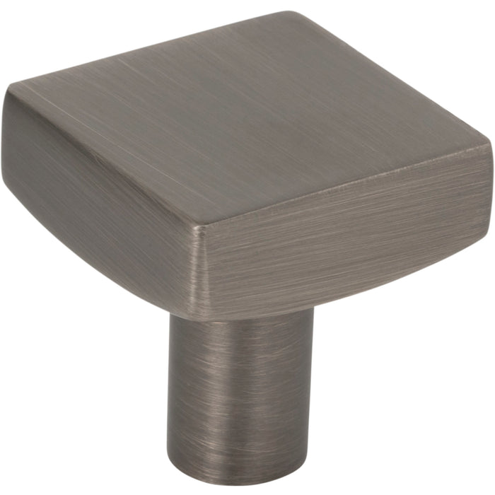Jeffrey Alexander 845BNBDL Dominique 1-1/8" Length Square Knob Brushed Pewter