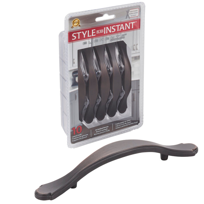 Elements 3108DBAC-R Retail Pack Hardware Retail Pack Hardware 3" (76mm) Center-to-Center Bar Pull Brushed Oil Rubbed Bronze
