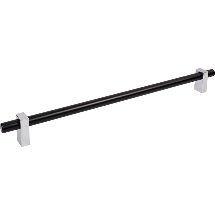 Jeffrey Alexander 478-18MBPC Larkin 2 18" Center-to-Center Appliance Pull Matte Black w/Polished Chrome