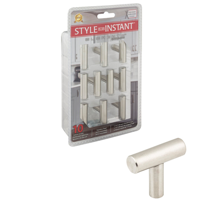 Elements 39SS-R Retail Pack Hardware Retail Pack Hardware 1-9/16" (40mm) Length Bar Knob Stainless Steel