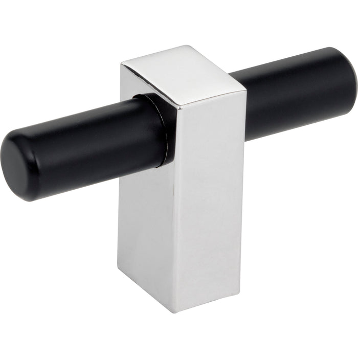 Jeffrey Alexander 478T-MBPC Larkin 2 2-3/8" Length Bar Knob Matte Black w/Polished Chrome