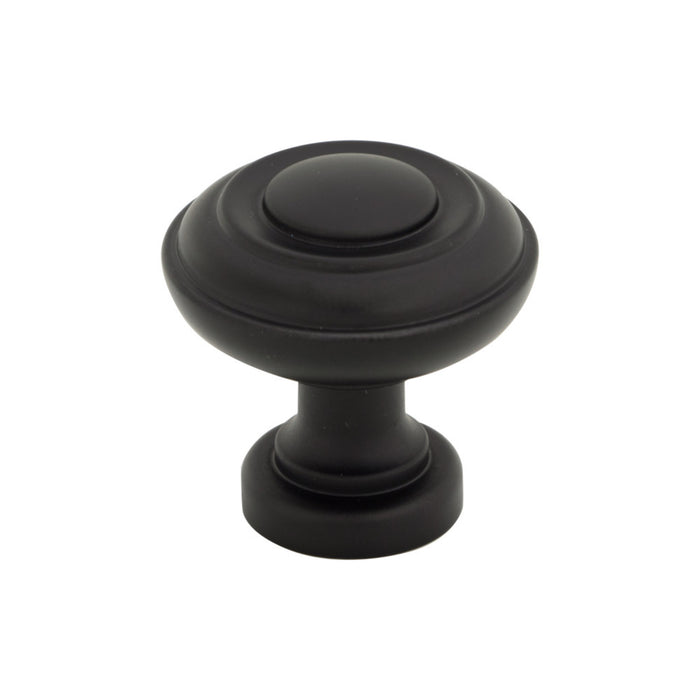 Top Knobs TK3070BLK Ulster 1 1/4" Diameter Mushroom Knob Flat Black - KnobDepot