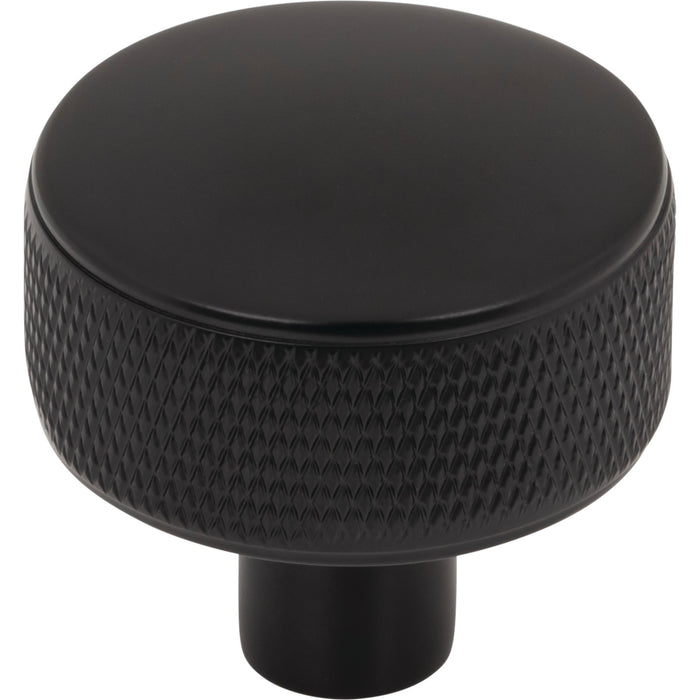 Top Knobs TK3230BLK Burnham 1 1/4" Length Round Knob Flat Black - KnobDepot