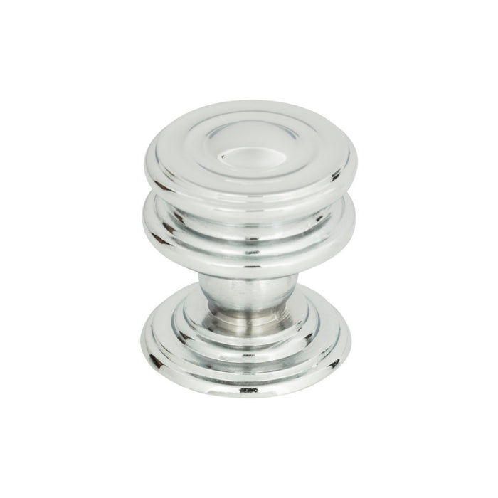 Atlas Homewares 376-CH Campaign 1-1/4in Diameter Round Knob Polished Chrome