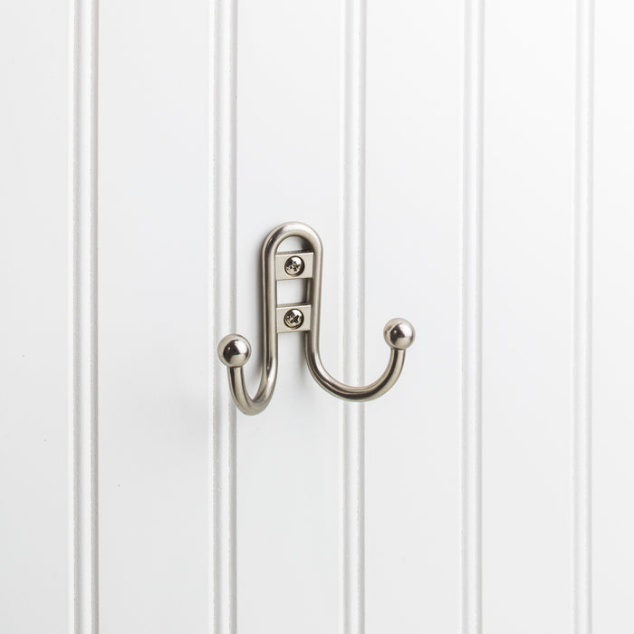 Elements YD25-256SN Wall Double Hook Satin Nickel